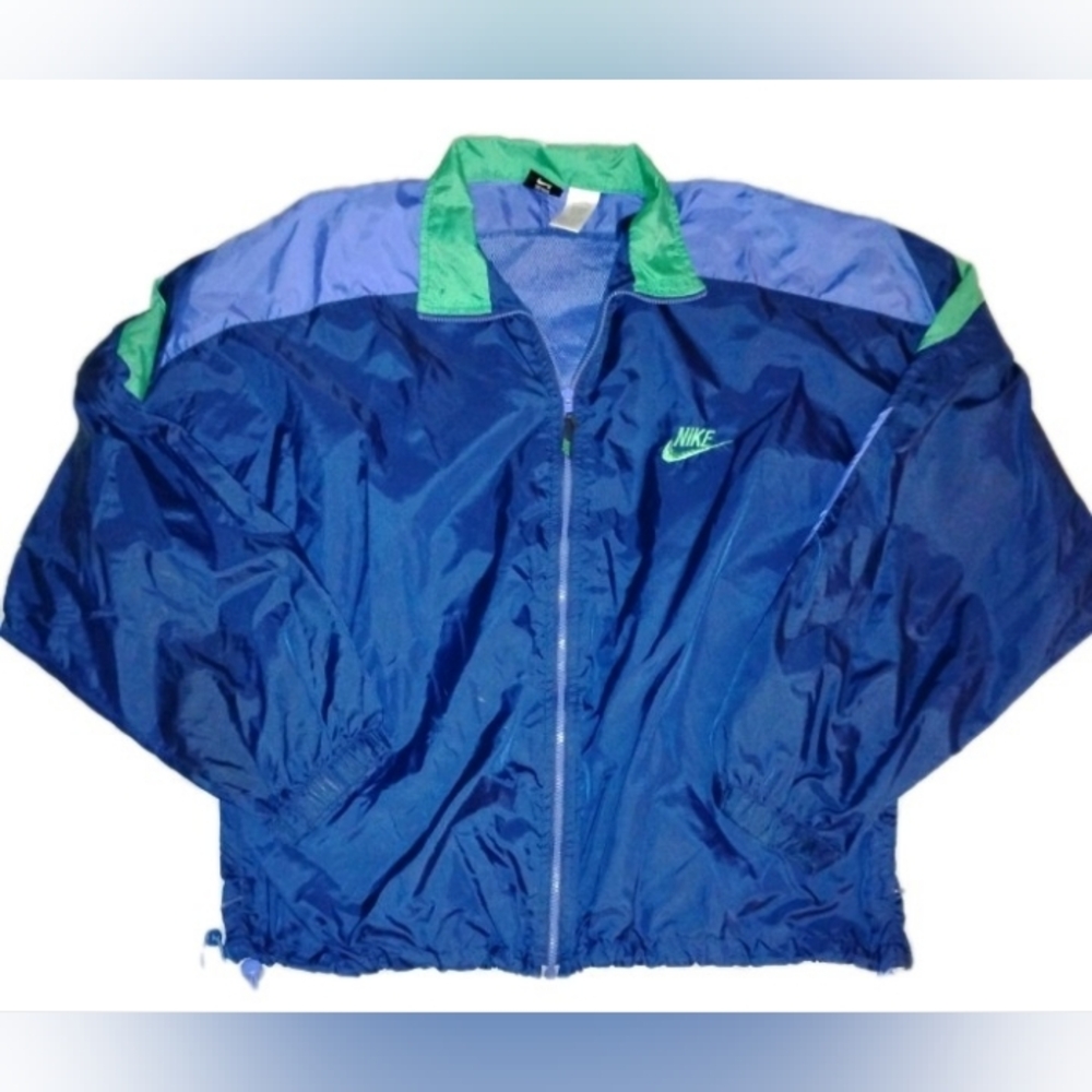 Vintage 90's Nike Blue and Teal Windbreaker
